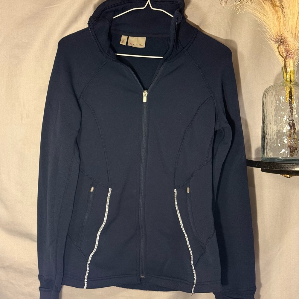 Athleta Dark Blue Zip-Up Jacket